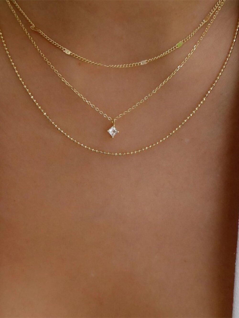"Lumina" Triple Layer CZ Pendant Necklace